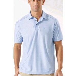 NEW Tommy Bahama Palm Coast Island Zone Polo‎ Shirt XL NWT Lt Blue Marled Marlin